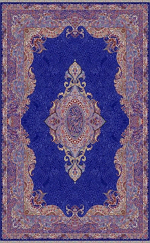 ISFAHAN%20ISF%2002%20NAVY%20Klasik%20Desenli%20Yüksek%20Kalite%20Sık%20Dokuma%20Makine%20Halısı