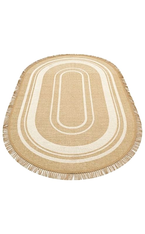 BROOKLYN%20BRK%2009%20IVORY%20OV%20Hasır%20Görünümlü%20Kaymaz%20Renkli%20Dokuma%20Modern%20Kilim