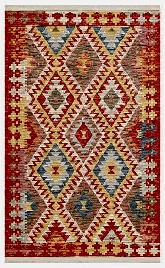 Nomad Çift Taraflı Otantik Pamuk Kilim